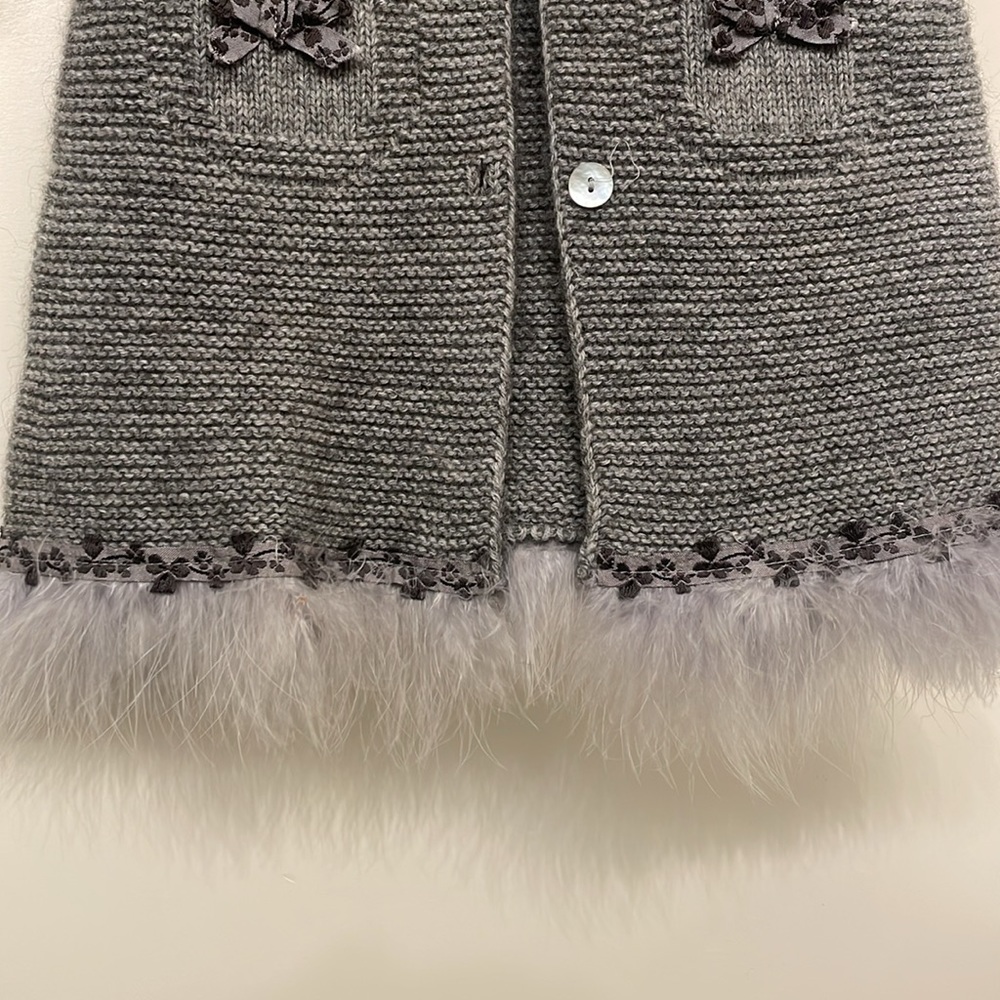 Alpaca Wool Grey Sweater Coat - Picture 2 of 3